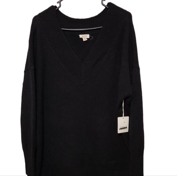 A.N.A Black  Knit V Neck Long Sleeve Pullover Sweater Size 0X - Picture 2 of 12